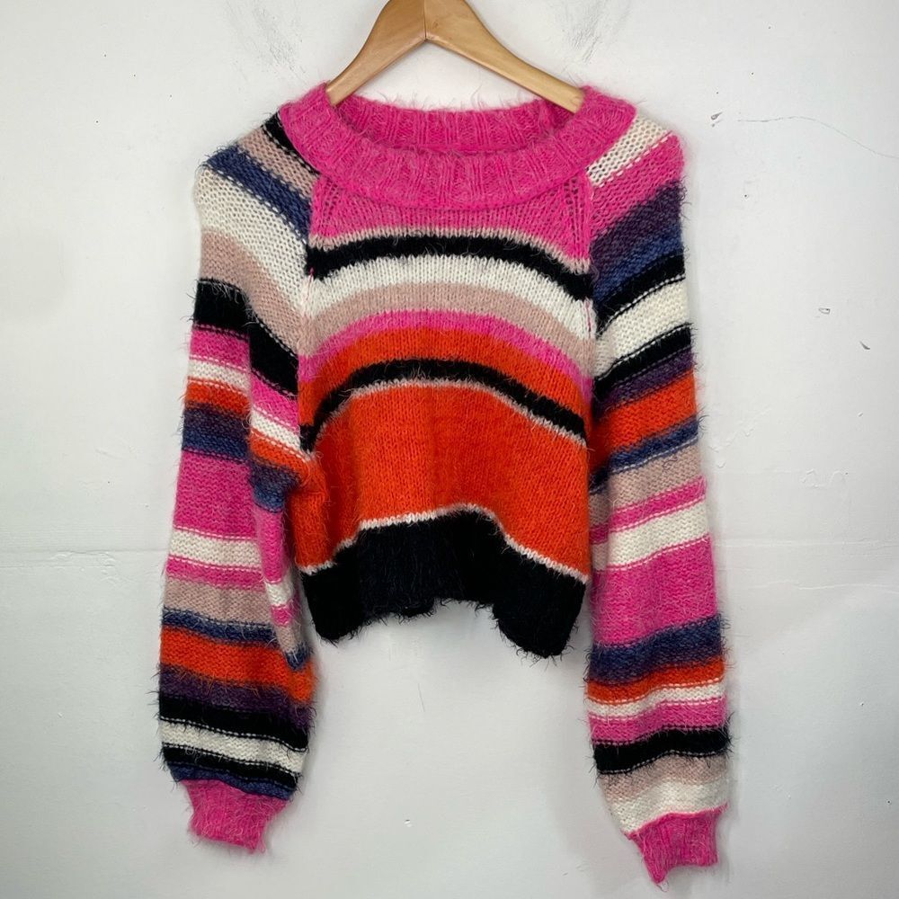 Free People Snowbird Sweater Multicolored Stripes size XS